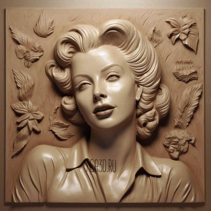 Lana Turner 3 stl model for CNC